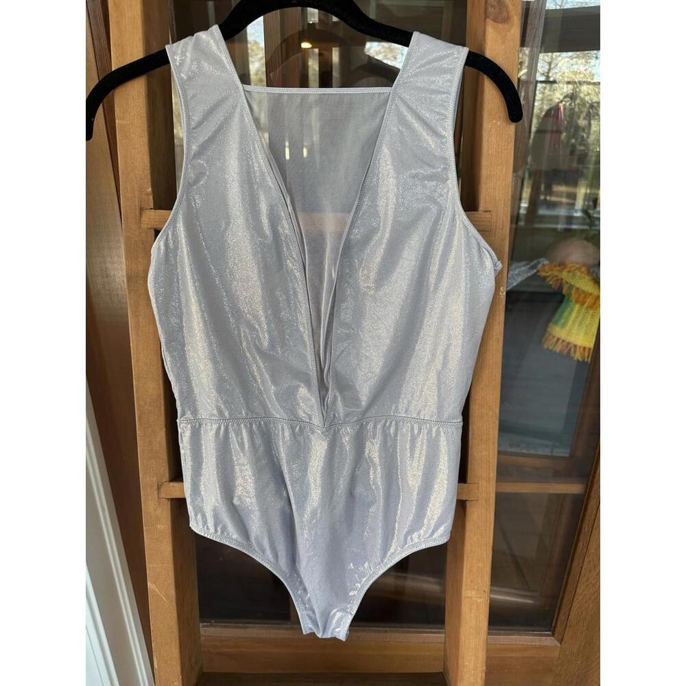 NEW Victoria’s Secret Women’s M Lavender Glitter Metallic Thong Bodysuit